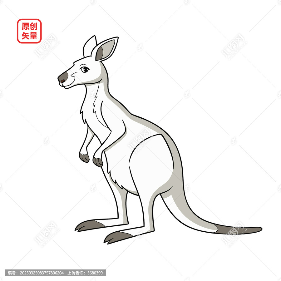 矢量插圖動(dòng)物簡約袋鼠
