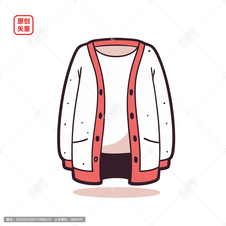 矢量插圖衣服開衫毛衣