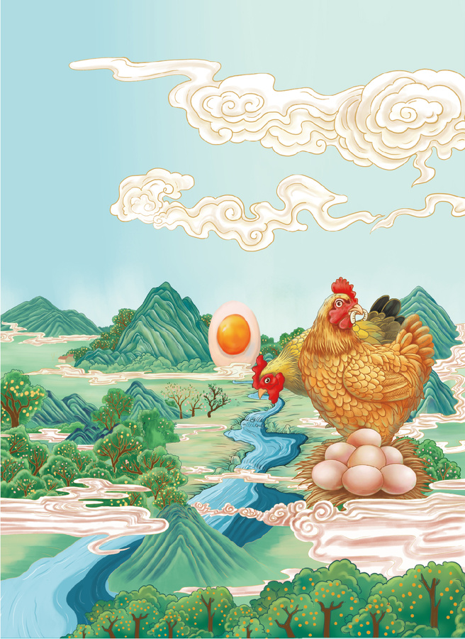 土雞蛋插畫