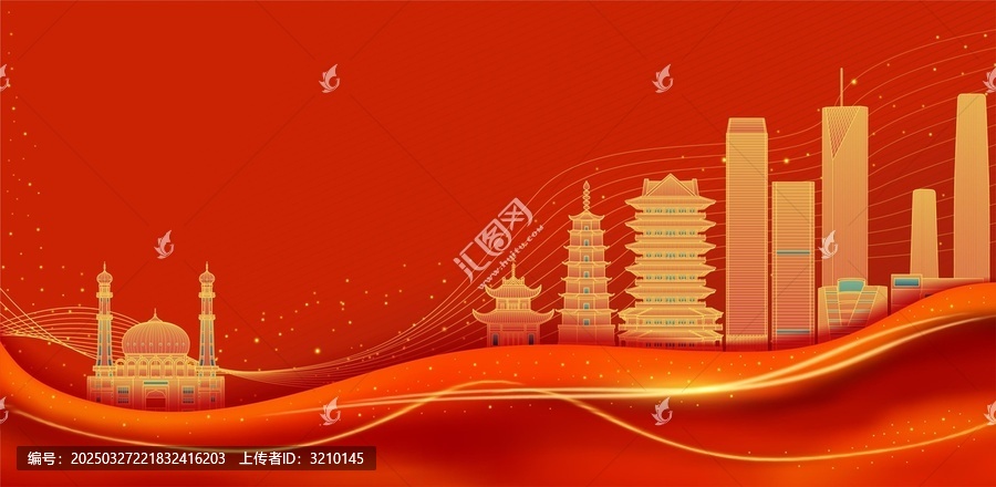中國城市蘭州紅色建筑背景