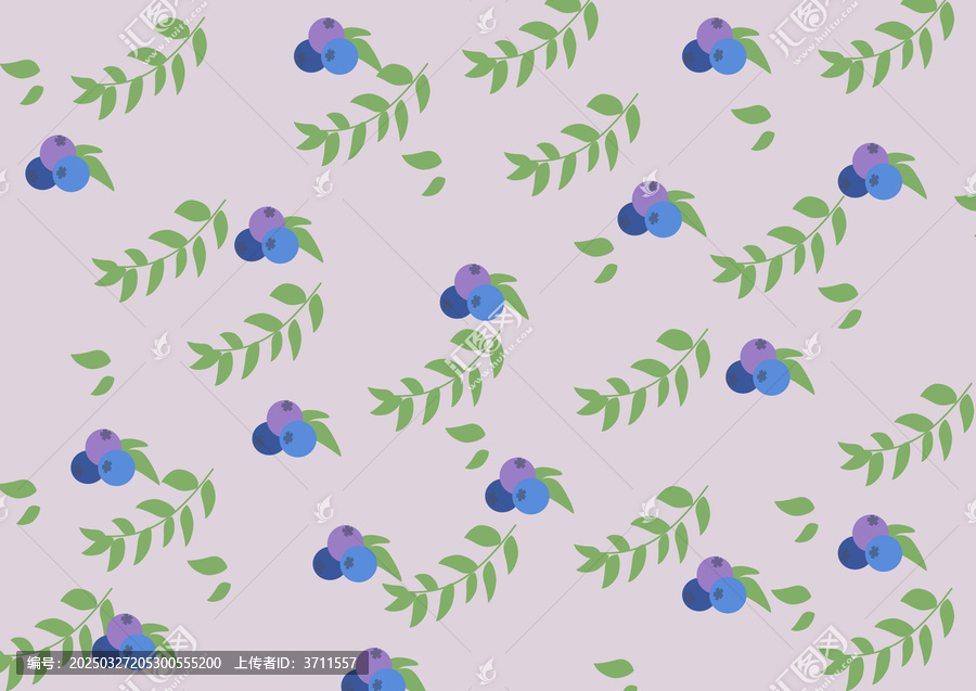 復(fù)古風藍莓背景矢量插畫