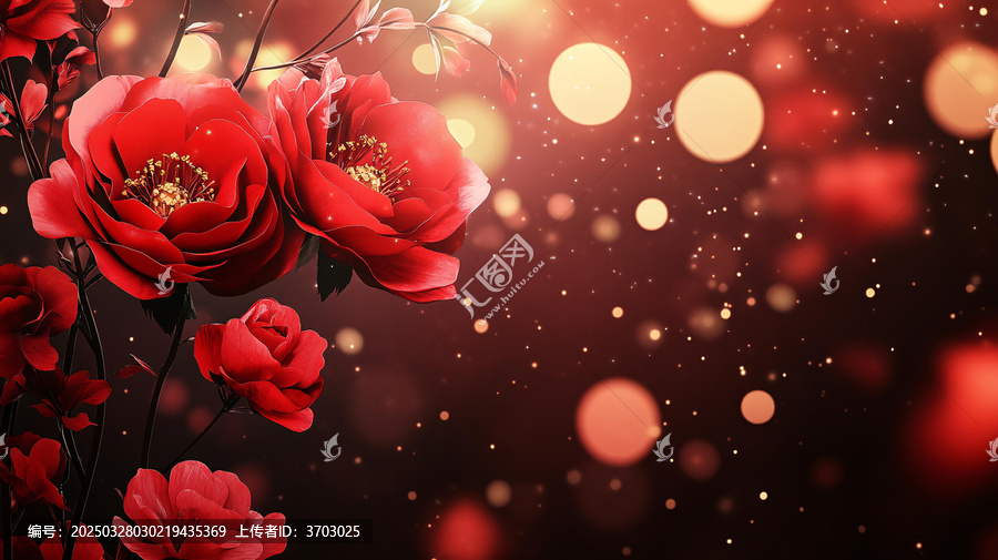 立體玫瑰花藤背景