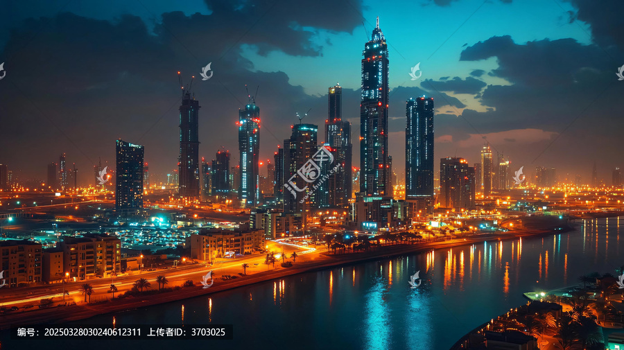 金融中心夜景全景高清
