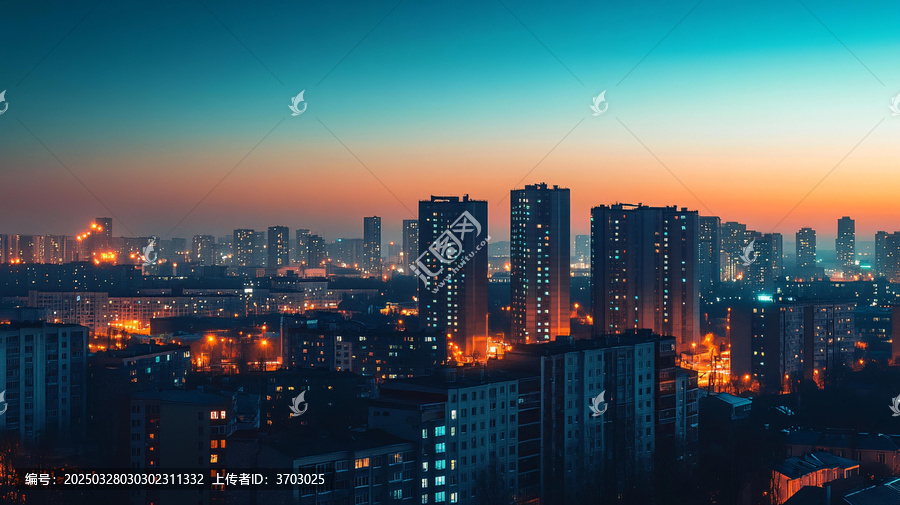 城市天際線(xiàn)夜景