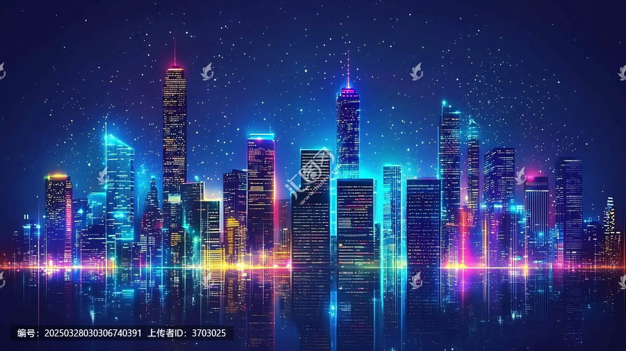 現(xiàn)代科技城市繽紛炫彩