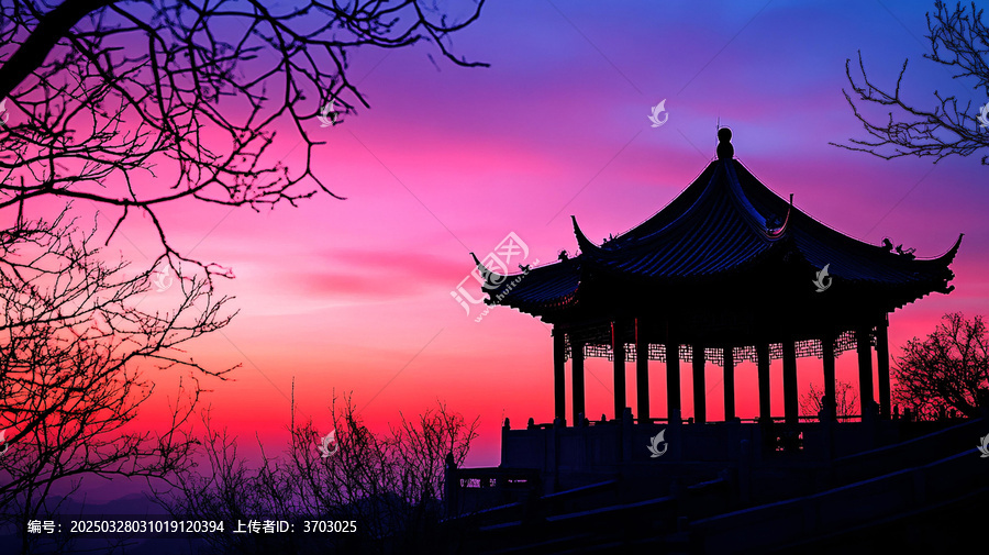 落日下的琵琶亭