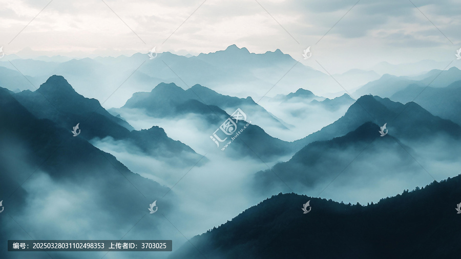 意境水墨群山暈染