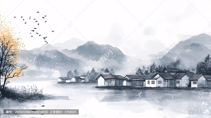 煙雨江南古風山水