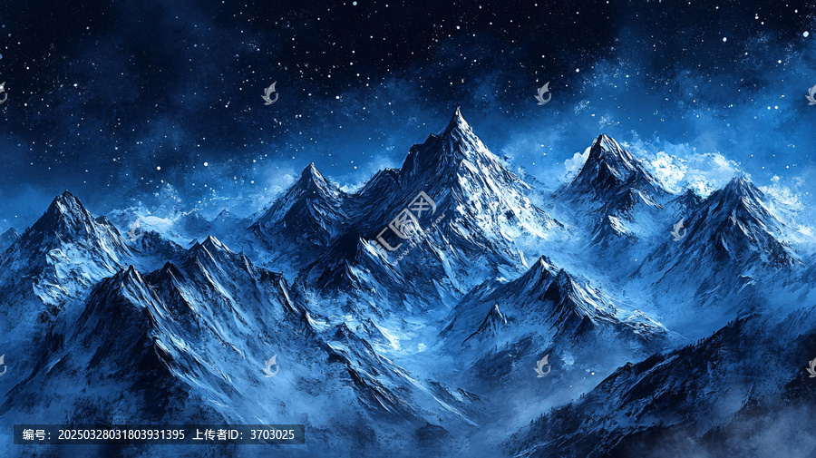 電腦繪畫(huà)雪山