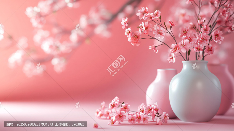 粉色新中式枝條花藝