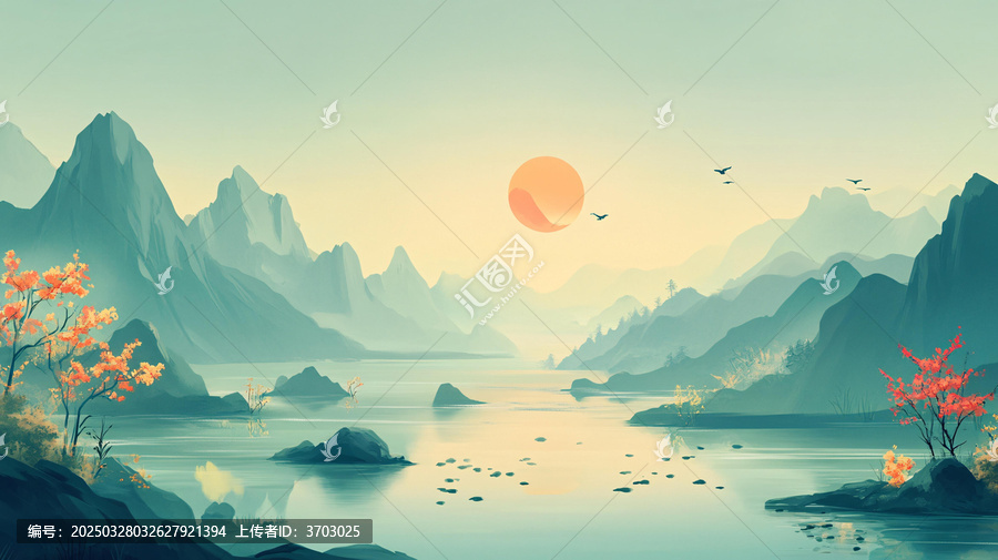 中式山湖