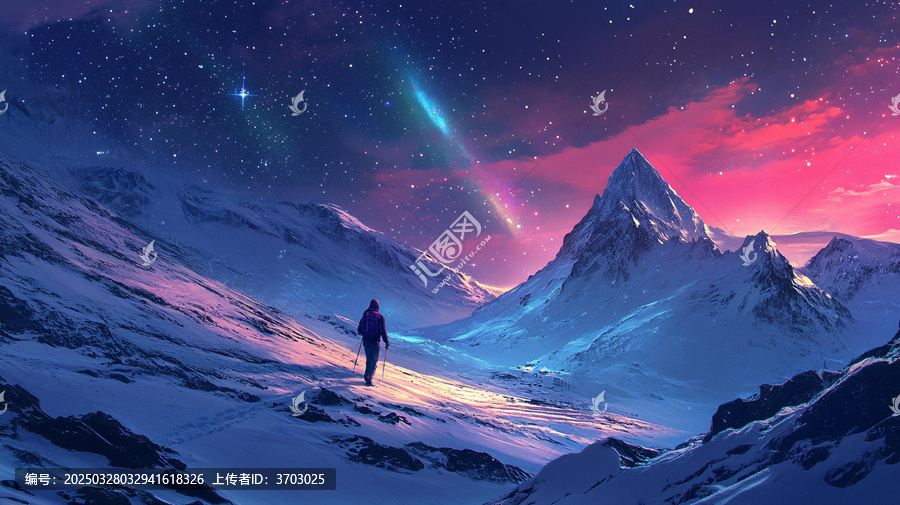 極光下的徒步之旅