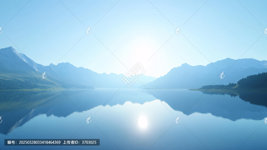 湖光山色映朝陽