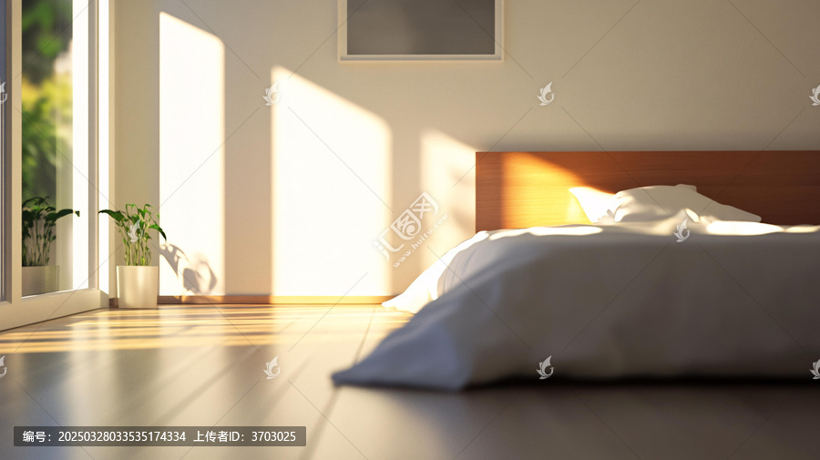 清晨陽光開門撒光
