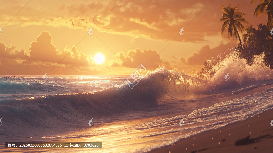 唯美韻律自然海邊背景