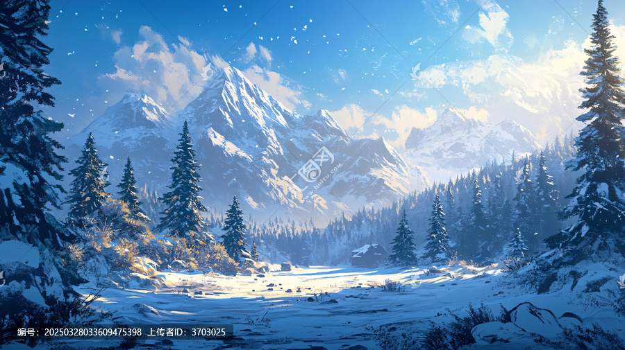 雪山原畫