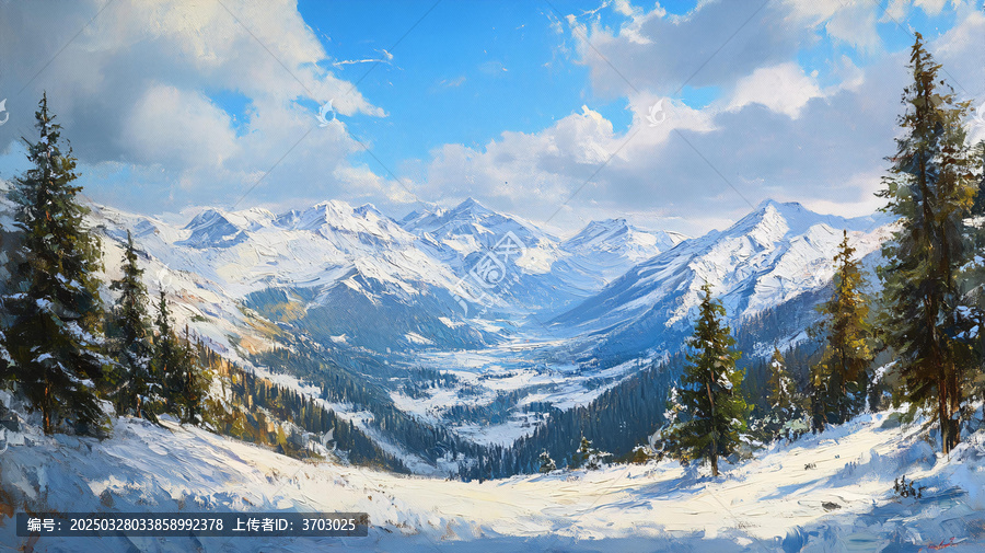 雪山原畫