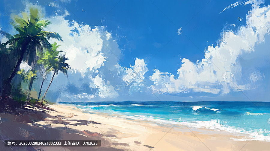 海灘風(fēng)景畫