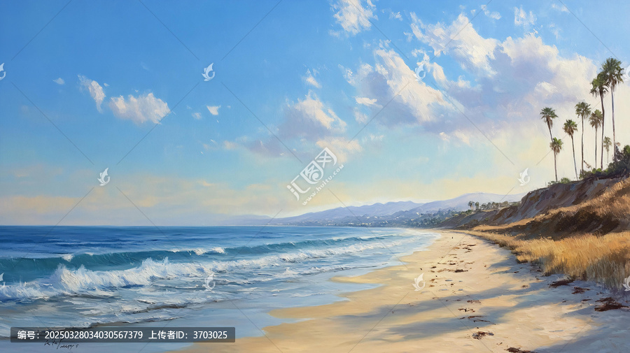 海灘風(fēng)景畫