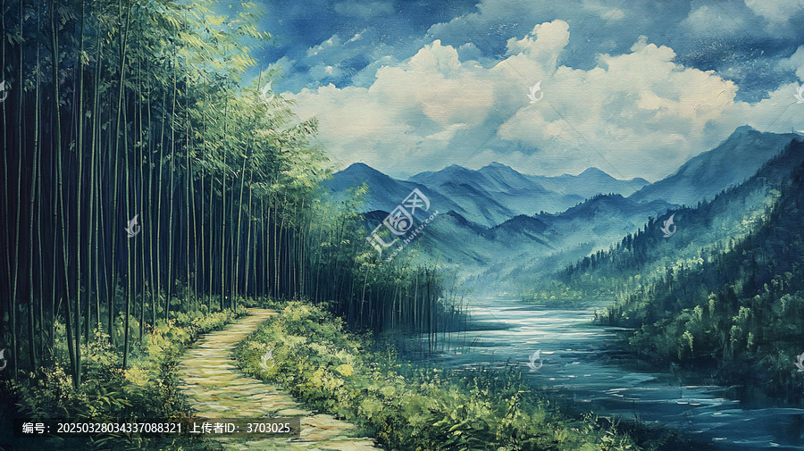 竹林油畫(huà)