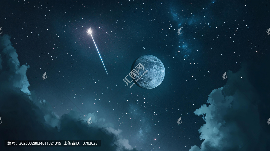 夜晚云彩星星