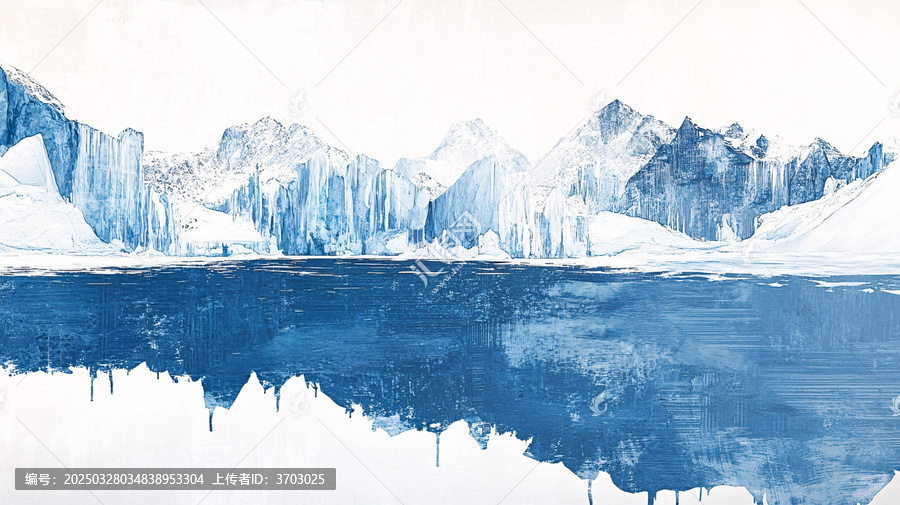 雪山壁畫掛畫壁紙墻紙