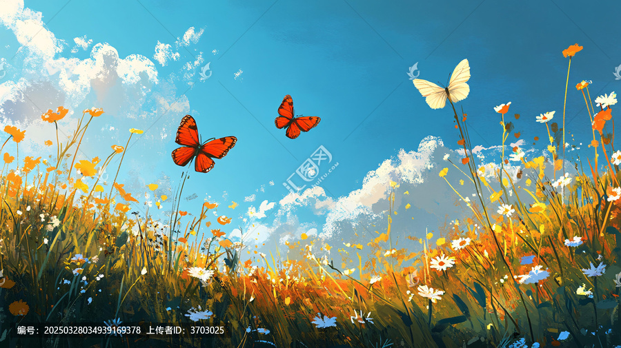 夢幻唯美橙色蝴蝶