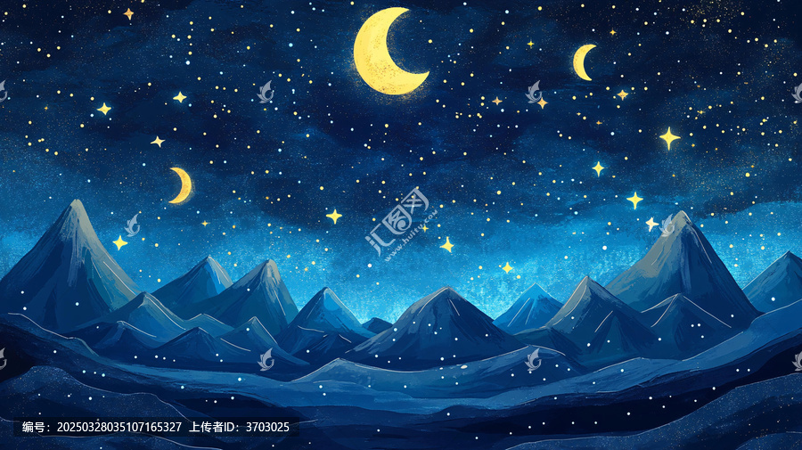夜晚山峰