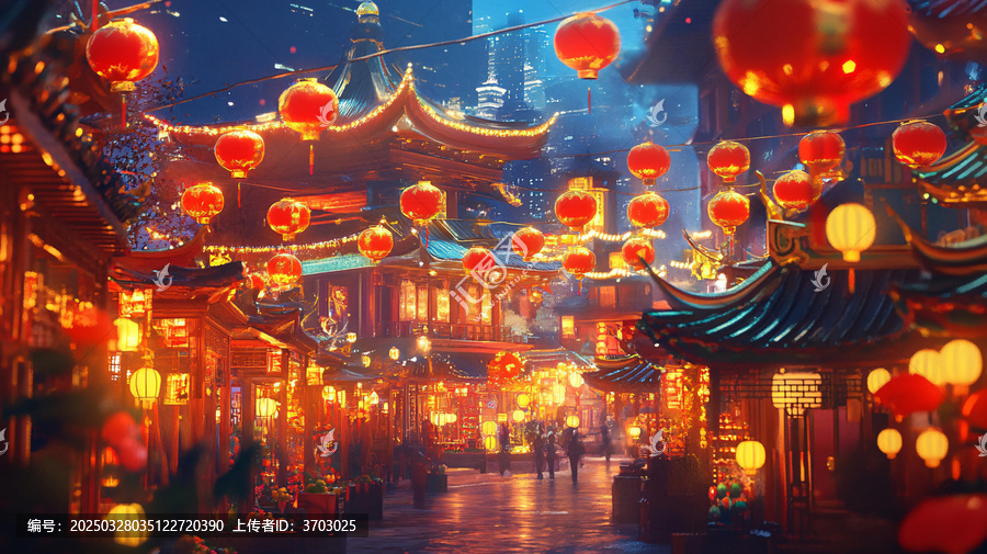 元宵賞燈場景