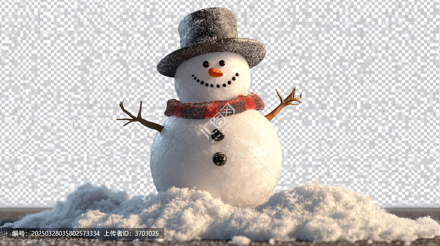 雪花冬天雪人