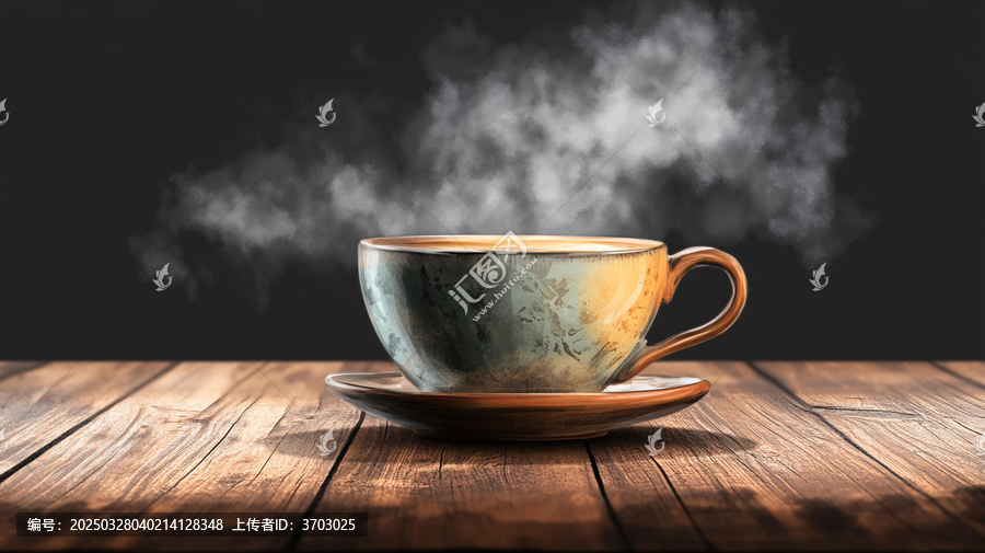 冒熱氣的咖啡