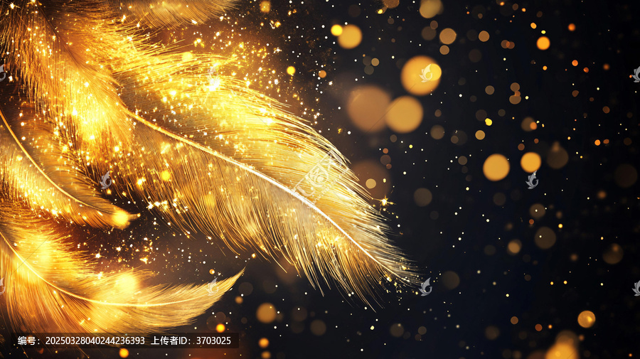 金色羽毛光芒