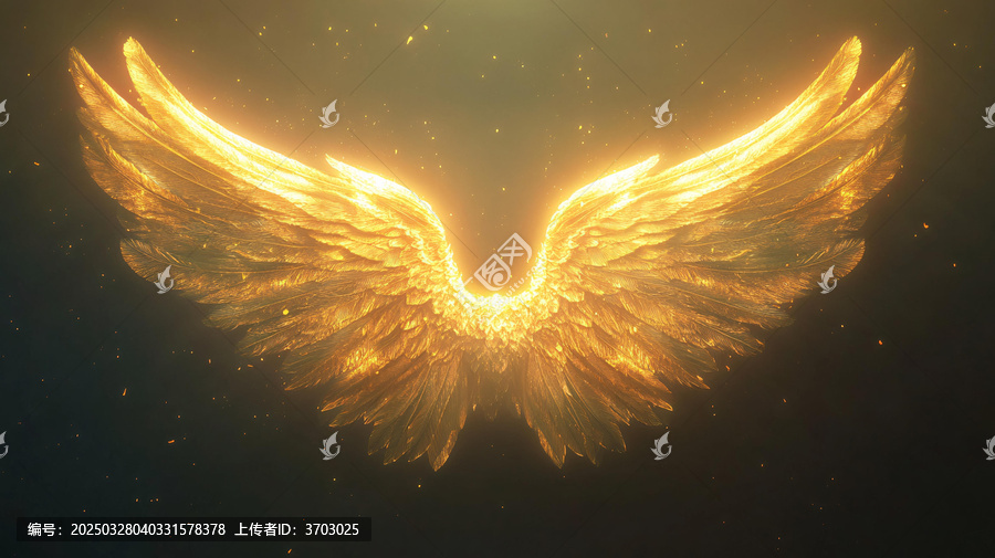 黃金質(zhì)感純金色翅膀