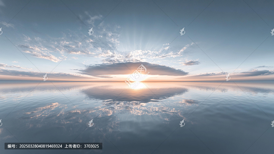 日出云彩倒影