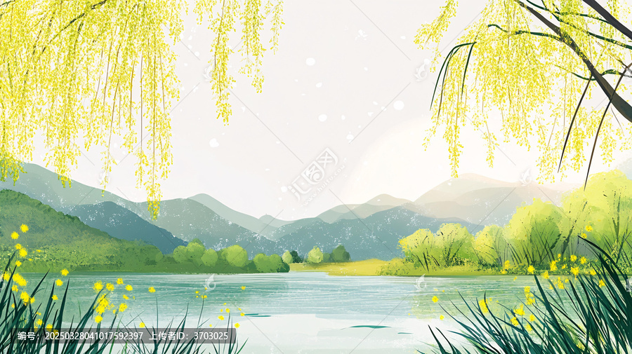 春柳背景圖