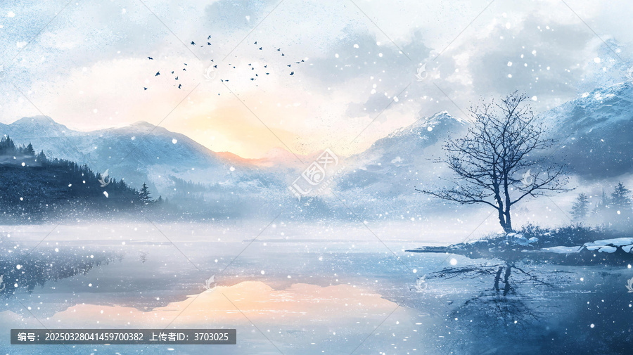 意境雪場景