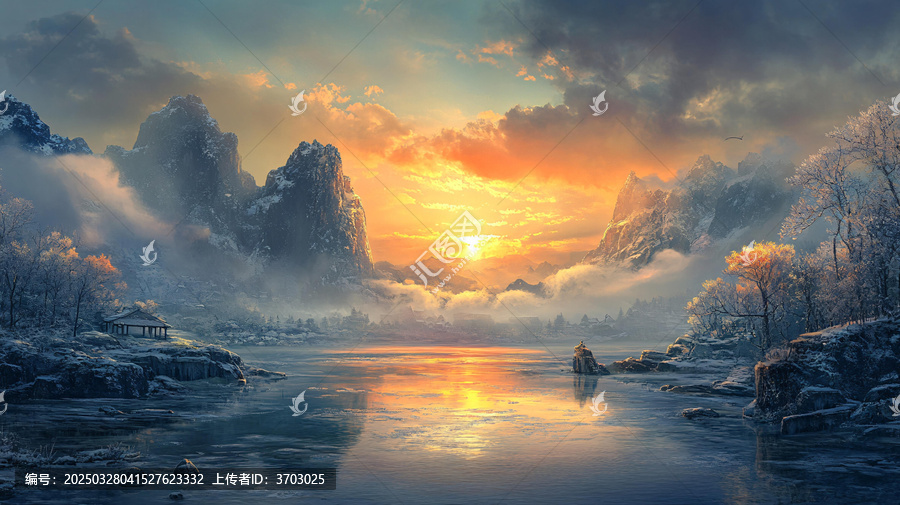 暖調(diào)山水風(fēng)景