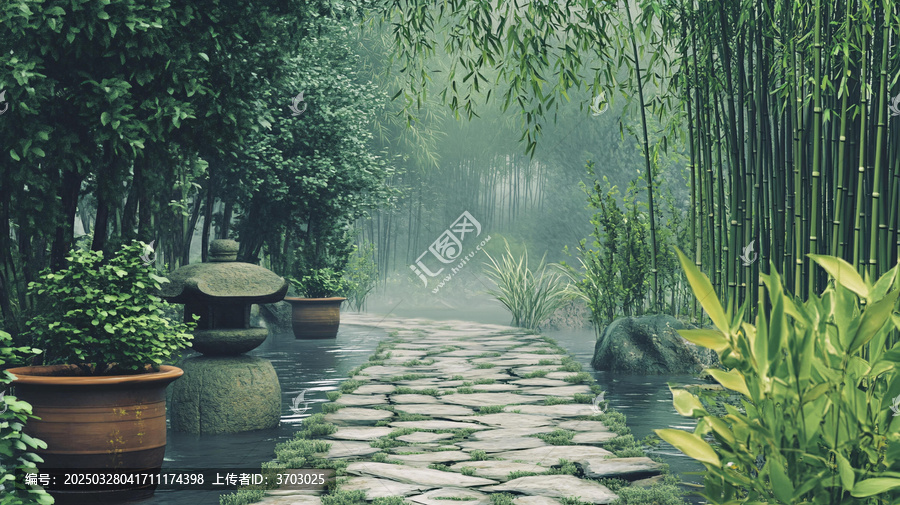 新中式意境竹林