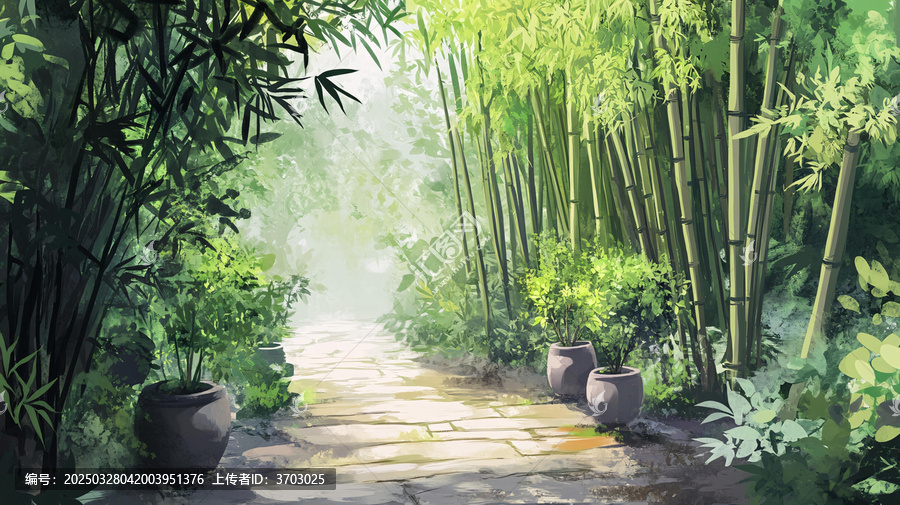 竹林小路背景