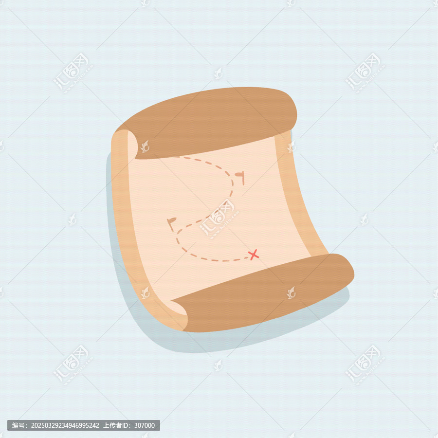 卷起來的卡通導(dǎo)航圖海圖圖標(biāo)