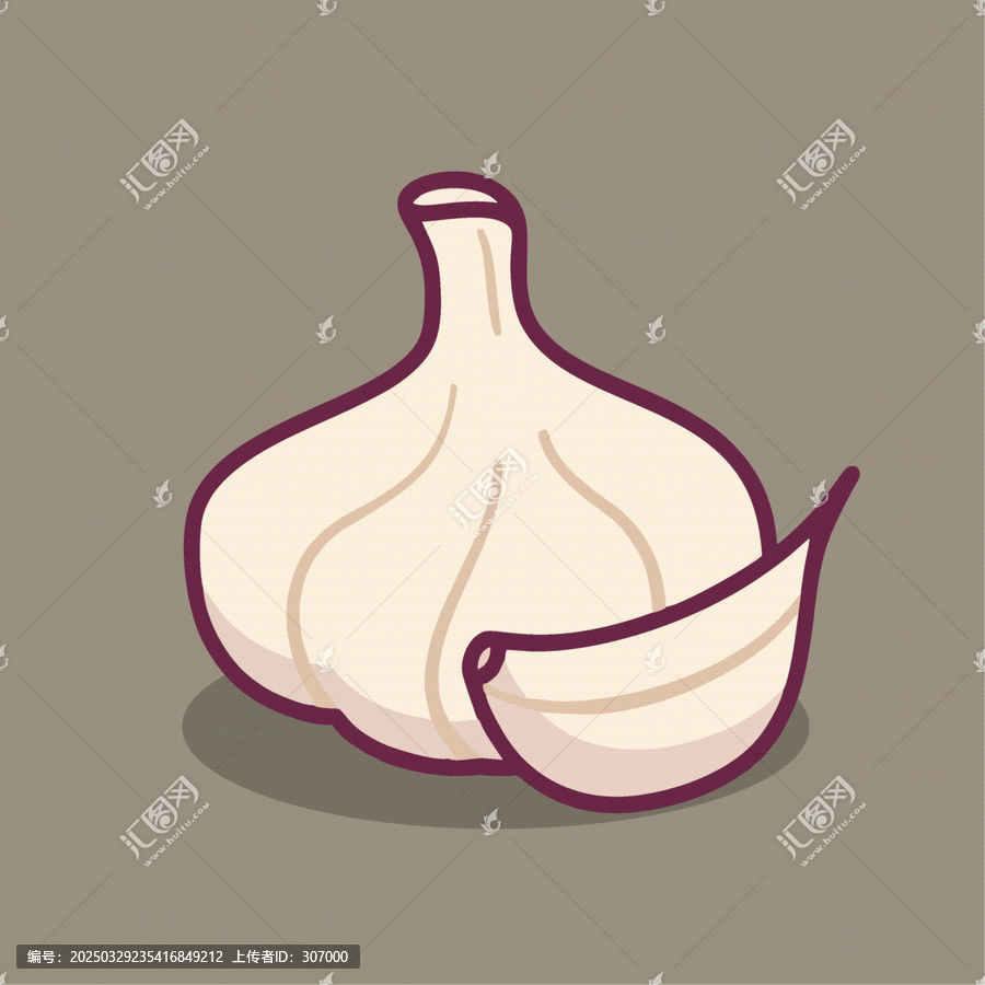 大蒜及其蒜瓣是常見的調(diào)味品圖標(biāo)