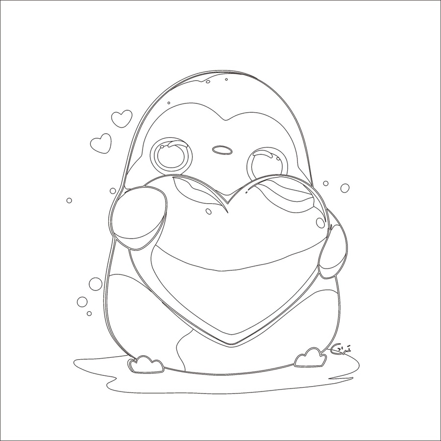 可愛企鵝插畫