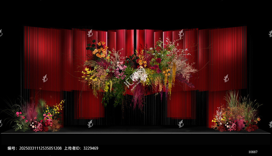 紅色婚禮手繪效果圖