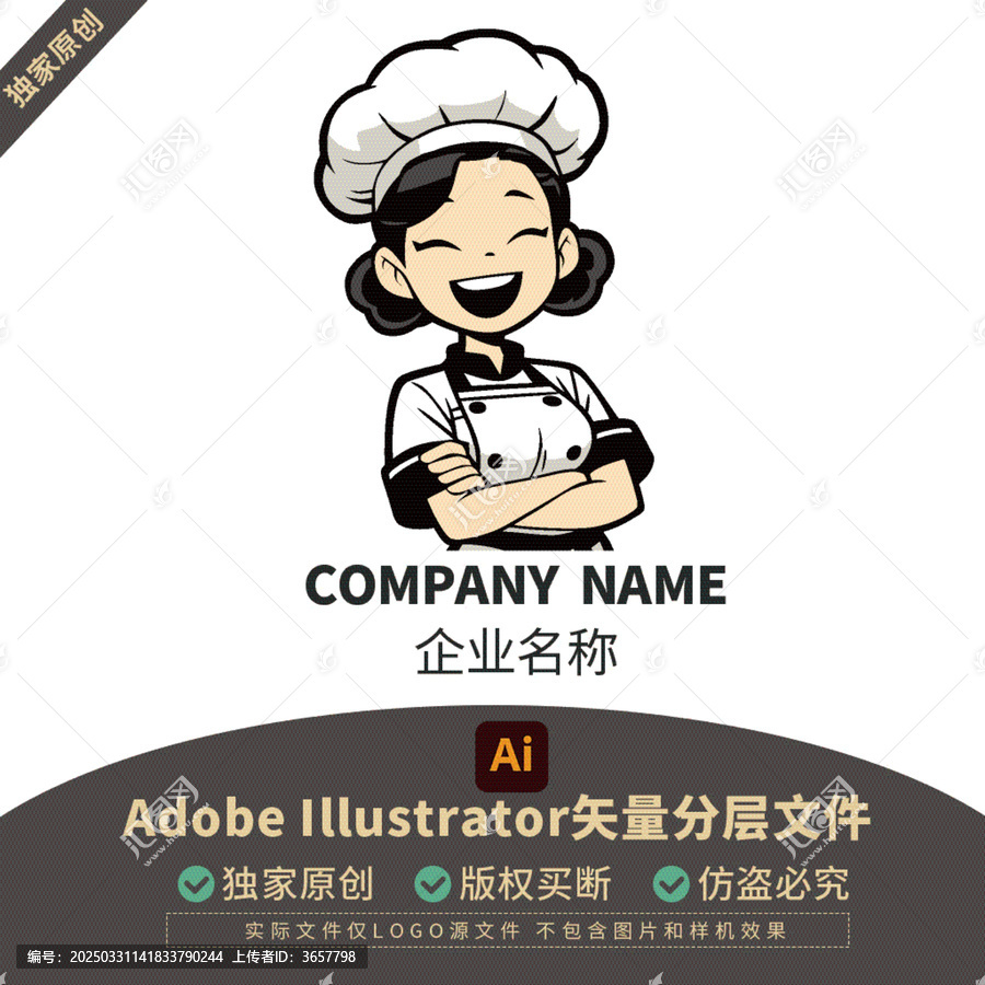 餐飲LOGO商標(biāo)吉祥物品潮牌教育插圖