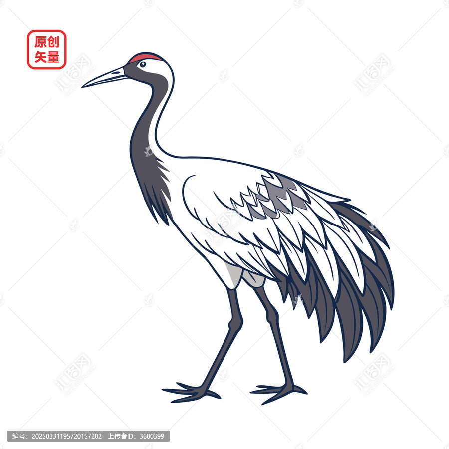 矢量插圖動(dòng)物鳥(niǎo)簡(jiǎn)約鶴