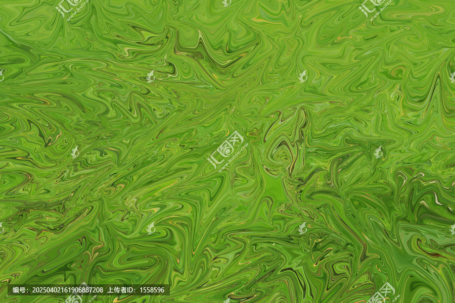 清新綠色流體藝術(shù)畫