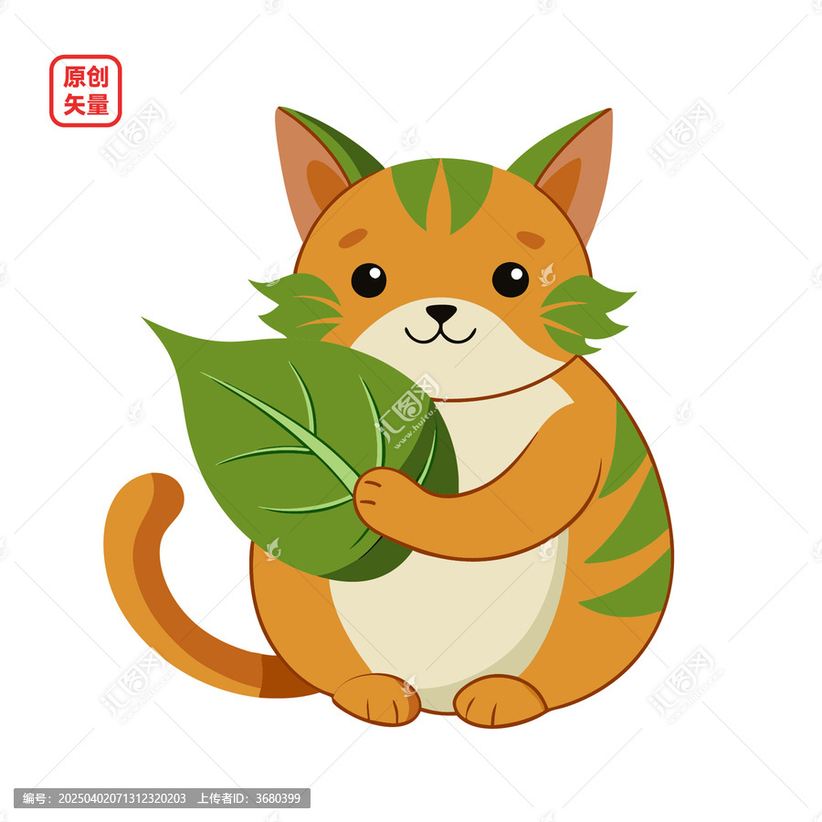 矢量插圖動物簡約萌寵小貓
