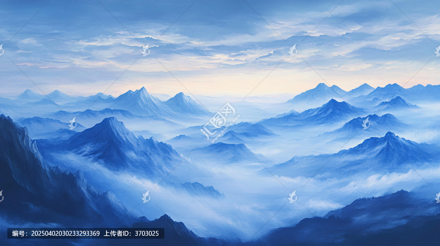 藍(lán)調(diào)遠(yuǎn)山背景