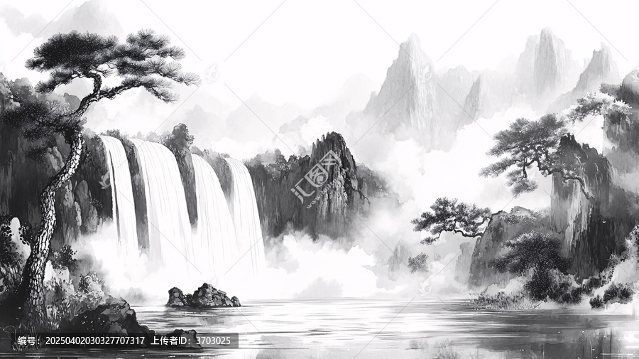 水墨數(shù)字畫(huà)山水畫(huà)壁紙