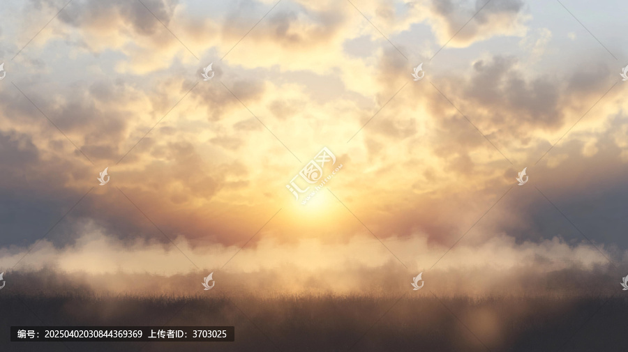 云海落日背景